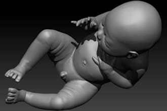 3d human mold,cute character for 3d printing,cut and key,anime figures,cnc model