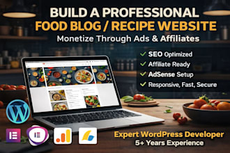 make a automated recipe wordpress website or food blog site