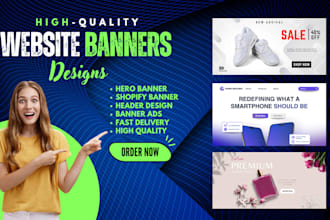 create modern website banner, shopify banner and banner ads