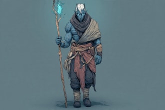 draw dnd character illustration and commission art