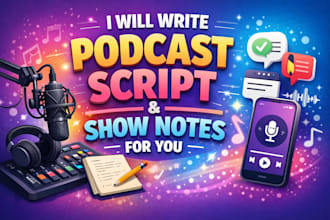 create engaging podcast scripts and show notes for you