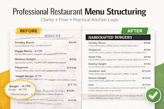 professionally format and organize your restaurant menu