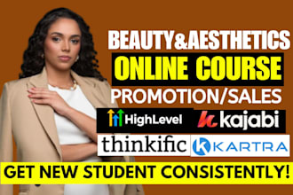 gohighlevel online course promotion kajabi fitness course promotion ghl funnel