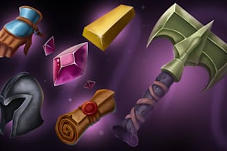 design high quality 2d game icons for your game