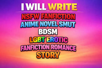 write nsfw fanfiction anime novel smut bdsm lgbt erotic fanfiction romance story