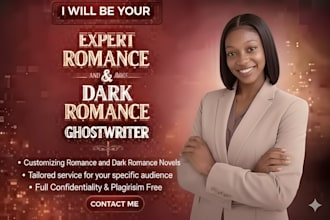 be your expert romance and dark romance ghostwriter