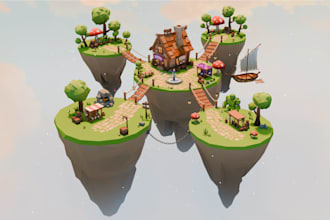 create a low poly 3d game assets for your casual game