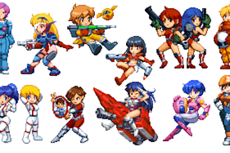 create pixel art character design, animation sprites sheet for retro indie game