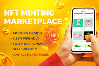 create nft marketplace, crypto website, nft minting, secure smart contract