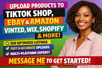 upload product to tiktokshop ebay amazon vinted wix shopify ecwid printify etsy