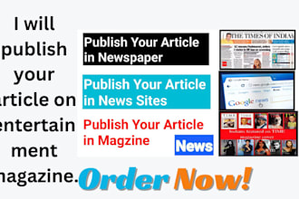 publish your article on entertainment magazine