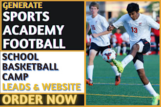 generate sports, basketball camp leads, football academy website