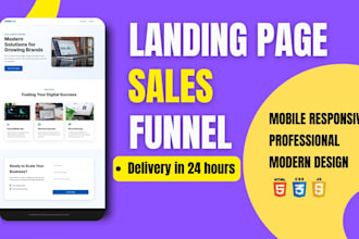 design modern responsive web landing page