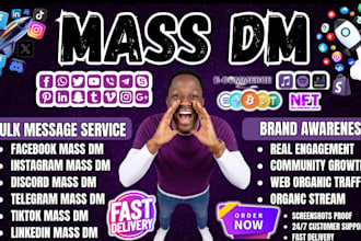 send facebook mass dm instagram dms tiktok direct message telegram bulk