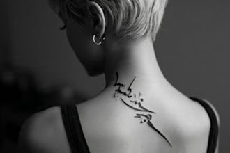 create arabic and persian minimal calligraphy tattoo
