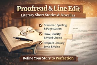 proofread and line edit literary short stories and novellas