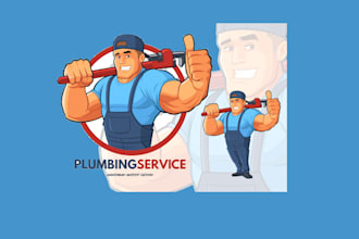 create attractive and imagination plumber logo design