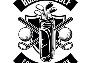 design high quality golf vintage logo with t shirt design