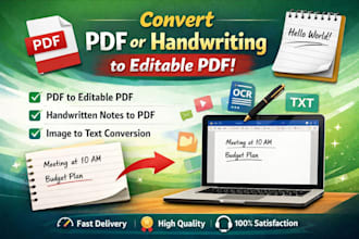 convert handwriting or pdf to word,scanned pdf to excel