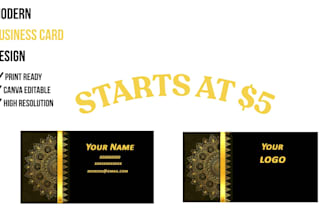design modern business cards, flyers and print ready canva templates
