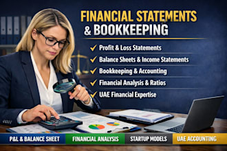 prepare financial statements, bookkeeping and startup financial model