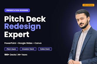 revamp ai generated presentation or pitch deck, in powerpoint, google slides
