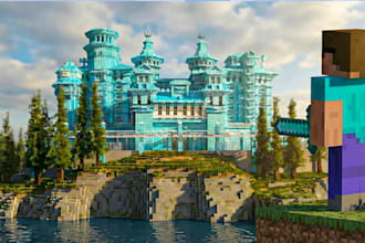 make cinematic minecraft thumbnail, art
