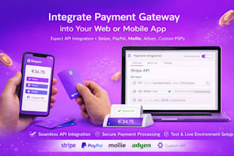 integrate stripe, paypal or payment gateway API