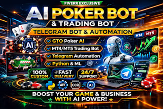 develop ai poker bot, trading bot, telegram bot and custom automation in python