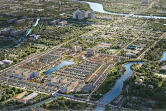 develop landscape site plan, master urban planning design, cgi cityscape render