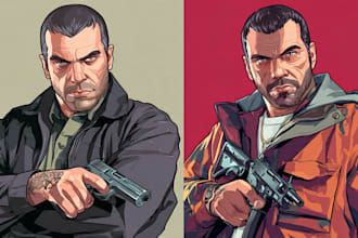 draw gta style vector cartoon portrait from your photo