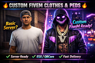 custom fivem clothes, peds, chains, masks
