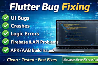 fix flutter app bugs, crashes, UI issues and build errors