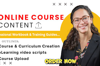 create course slide workshop design, elearning video corporate training manual