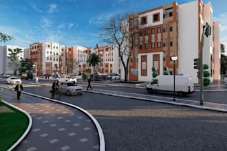 redesign modern apartment building, residential complex, exterior visualization