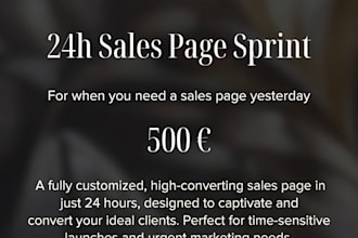 write your complete sales page copy in 24h, fixed scope