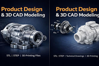 design 3d product, injection, silicone mold and cad model for 3d printing