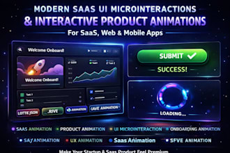 design modern saas UI micro interactions and interactive product animations