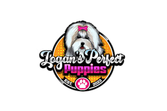 create attractive and imagination puppy logo design