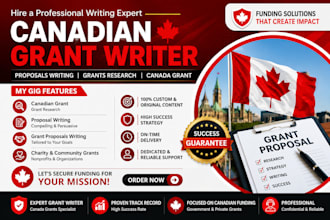 write canadian grant proposal apply for nonprofit charity startup business grant
