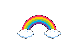 create graceful and fantastic rainbow logo design