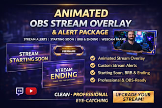create animated obs stream overlays and alerts package