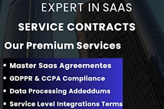 draft a professional saas agreement and privacy policy