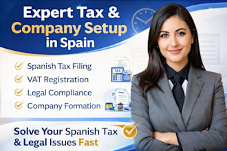 handle spanish tax filing, vat, legal compliance and company formation