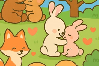 create cute, kawaii valentine drawing