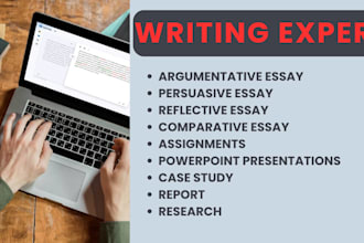 do argumentative, reflective, persuasive and informative essay and assignments