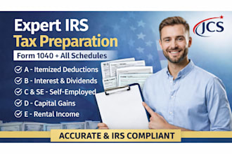 prepare and file US tax return irs form 1040, 5472, 1120, 1065,  schedule k