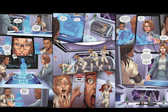 draw kickstarter ready comic pages, panels, coloring, cover art, graphic novel