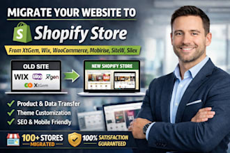 migrate xtgem wix woocommerce mobirise sitew silex website to shopify store