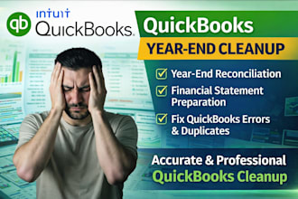do quickbooks cleanup and catchup bookkeeping for year end